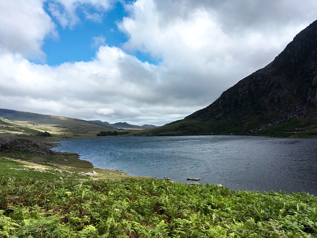 Lower slopes of Tryfan on Llyn Ogwen walk in Snowdonia