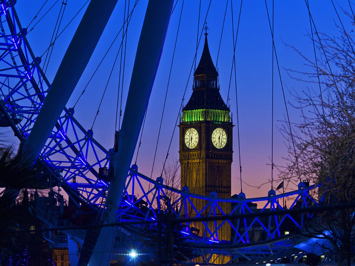 Big Ben through the London Eye on Waterloo to Westminster walking tour in London, England