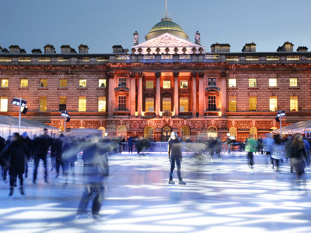 Ice Skating at Somerset House on Waterloo to Westminster walking tour in London, England