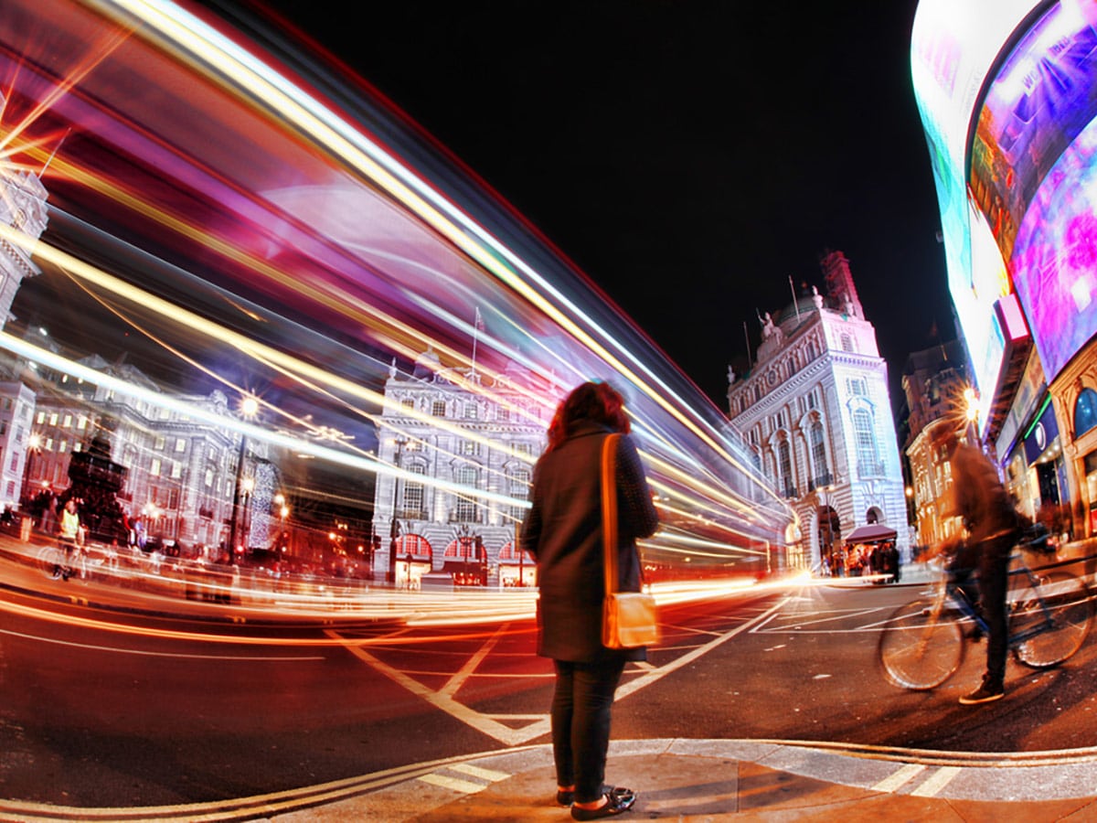 Piccadilly Circus on Charing Cross to Tate Modern walking tour in London, England