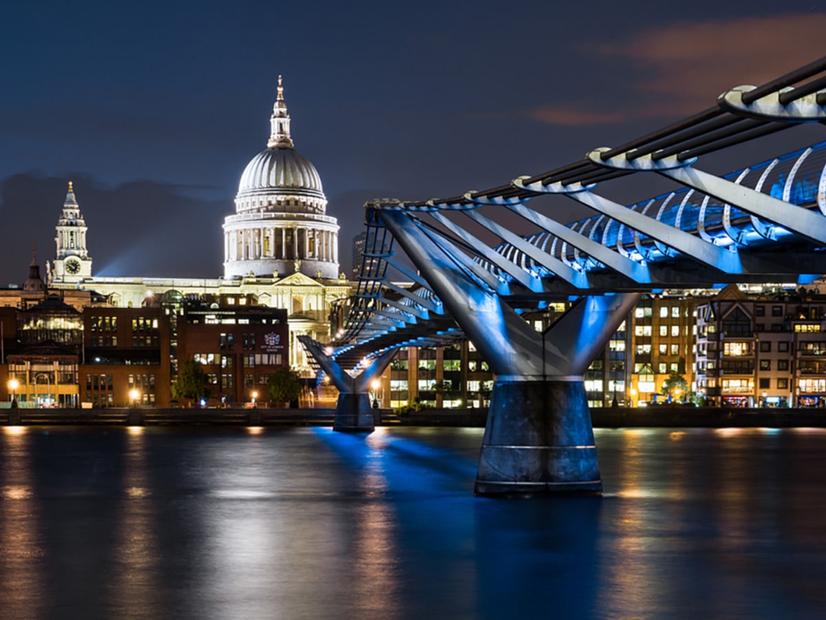 Millennium Bridge and St Paul's on Charing Cross to Tate Modern walking tour in London, England