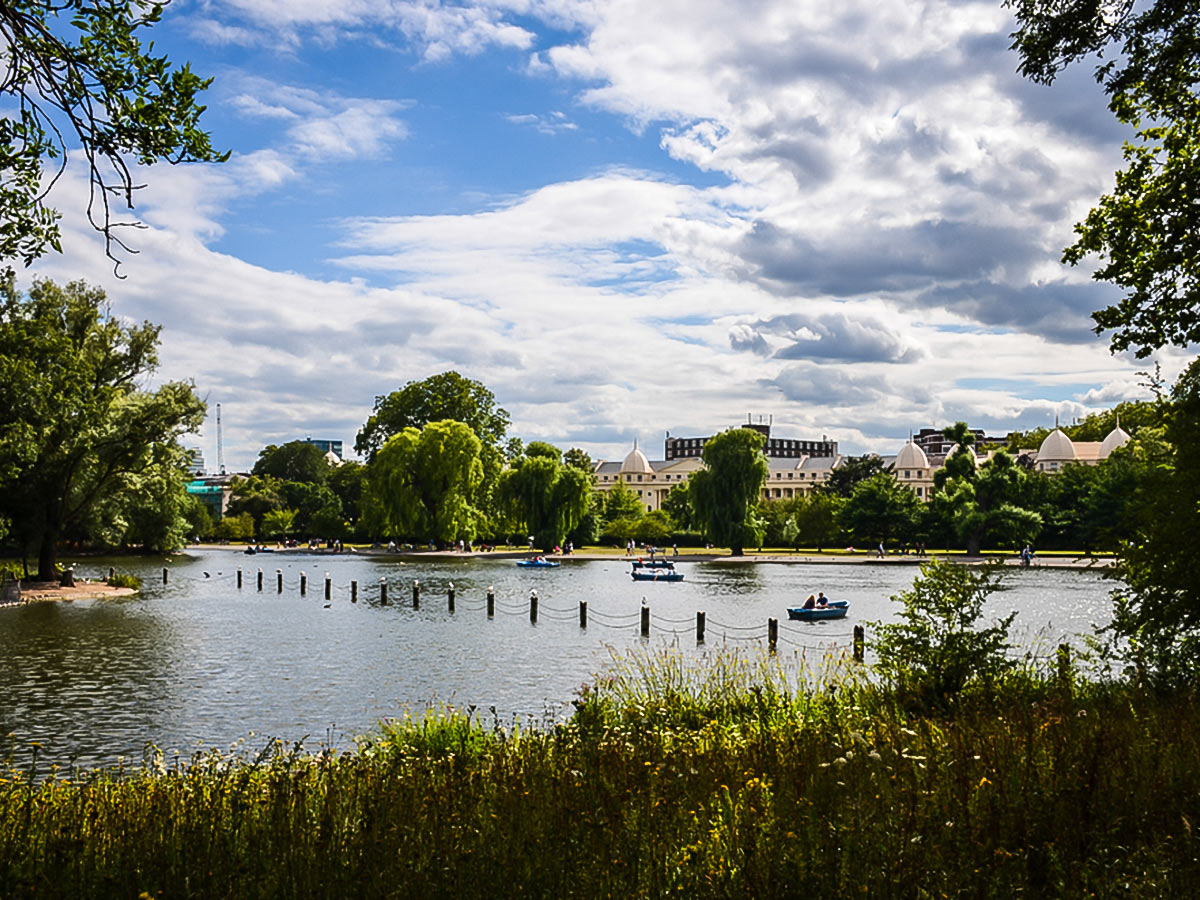 Boating Lake in Regent's Park on Baker Street, Regents Park, Fitzrovia and the British Museum walking tour in London, England