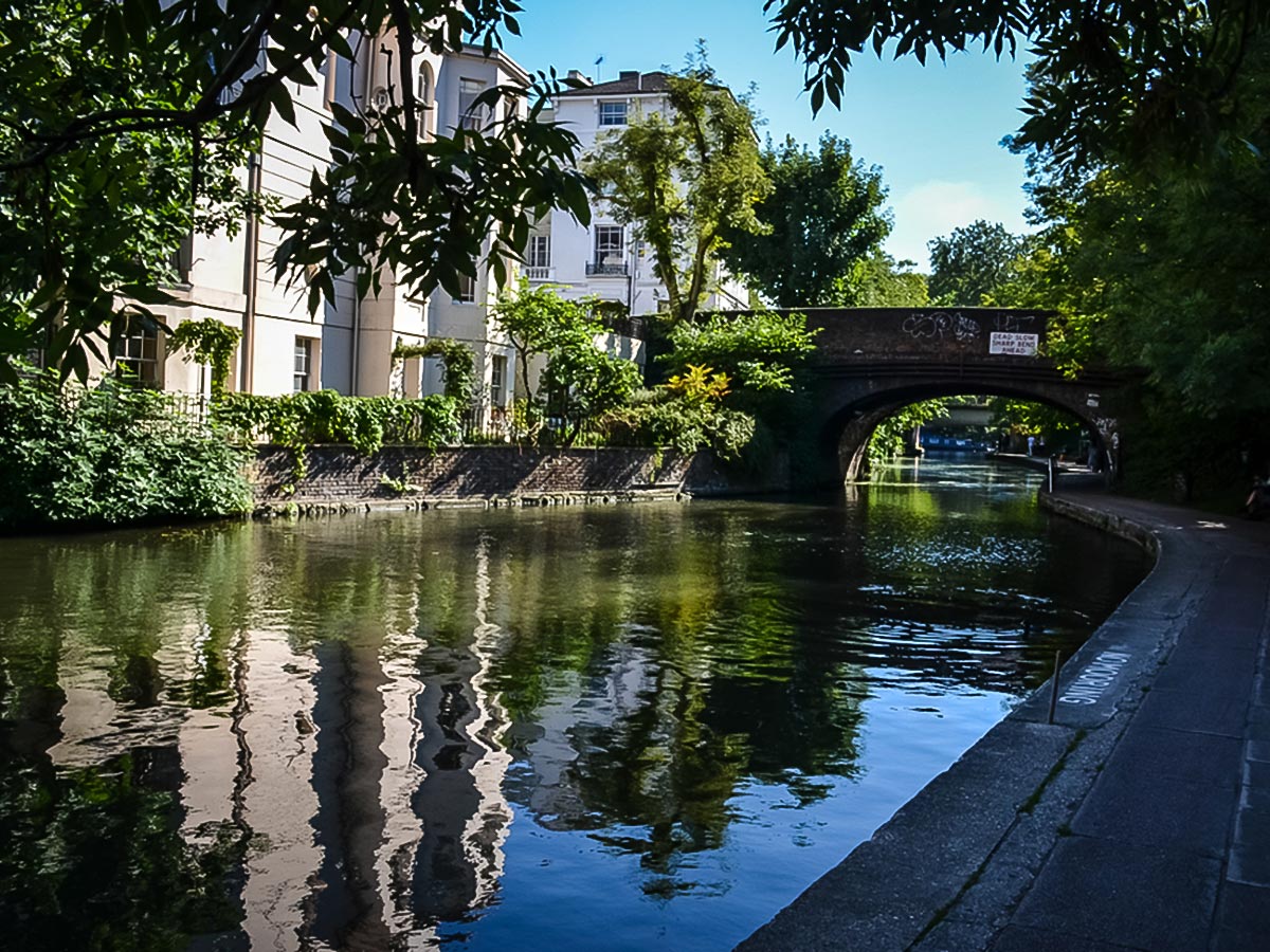 Footpath along the Regent's Canal on Regent's Canal from Edgware Road to Camden Town walking tour in London, England