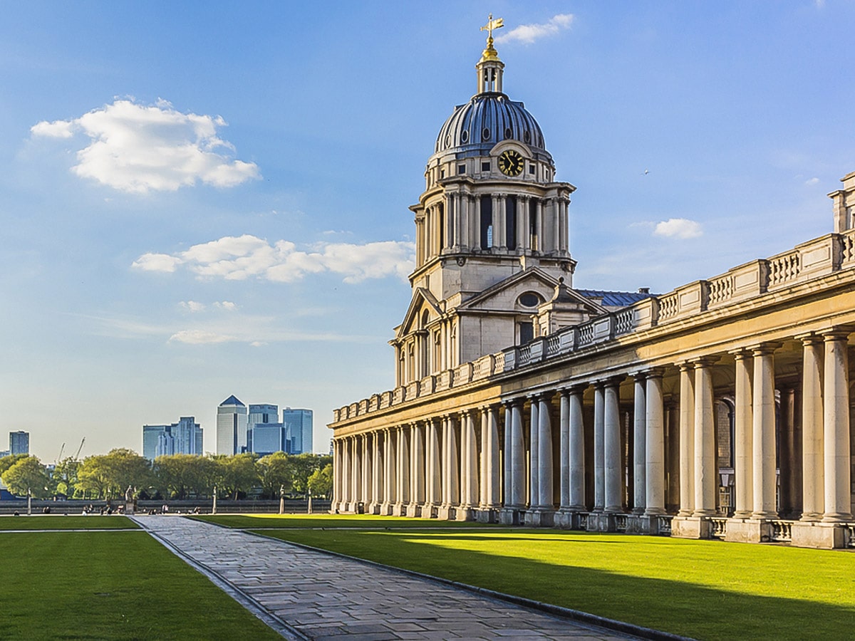 Old Royal Naval College on Greenwich to The Tower via Canary Wharf and the Thames walking tour in London, England