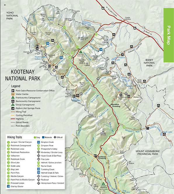 Kootenay National Park Map