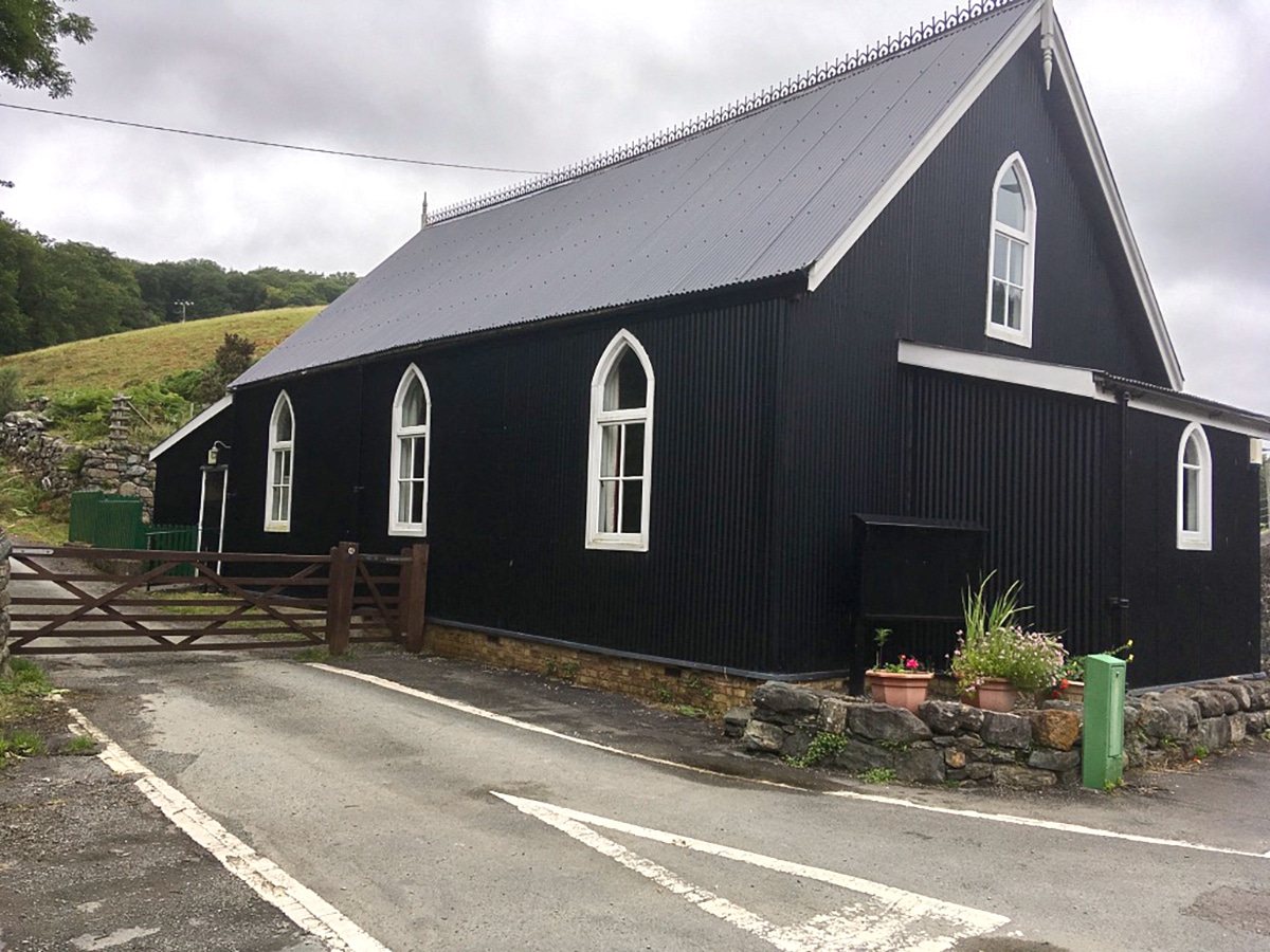 Church on Rhaeadr Ddu and Coed Ganllwyd hike in Snowdonia National Park, Wales