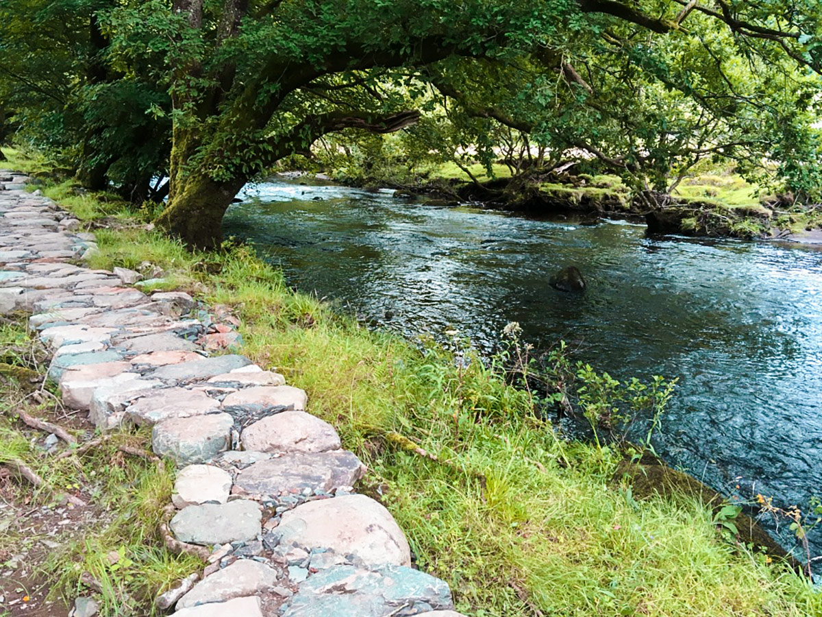 View of Afon Llugwy on Swallow Falls hike in Snowdonia, Wales