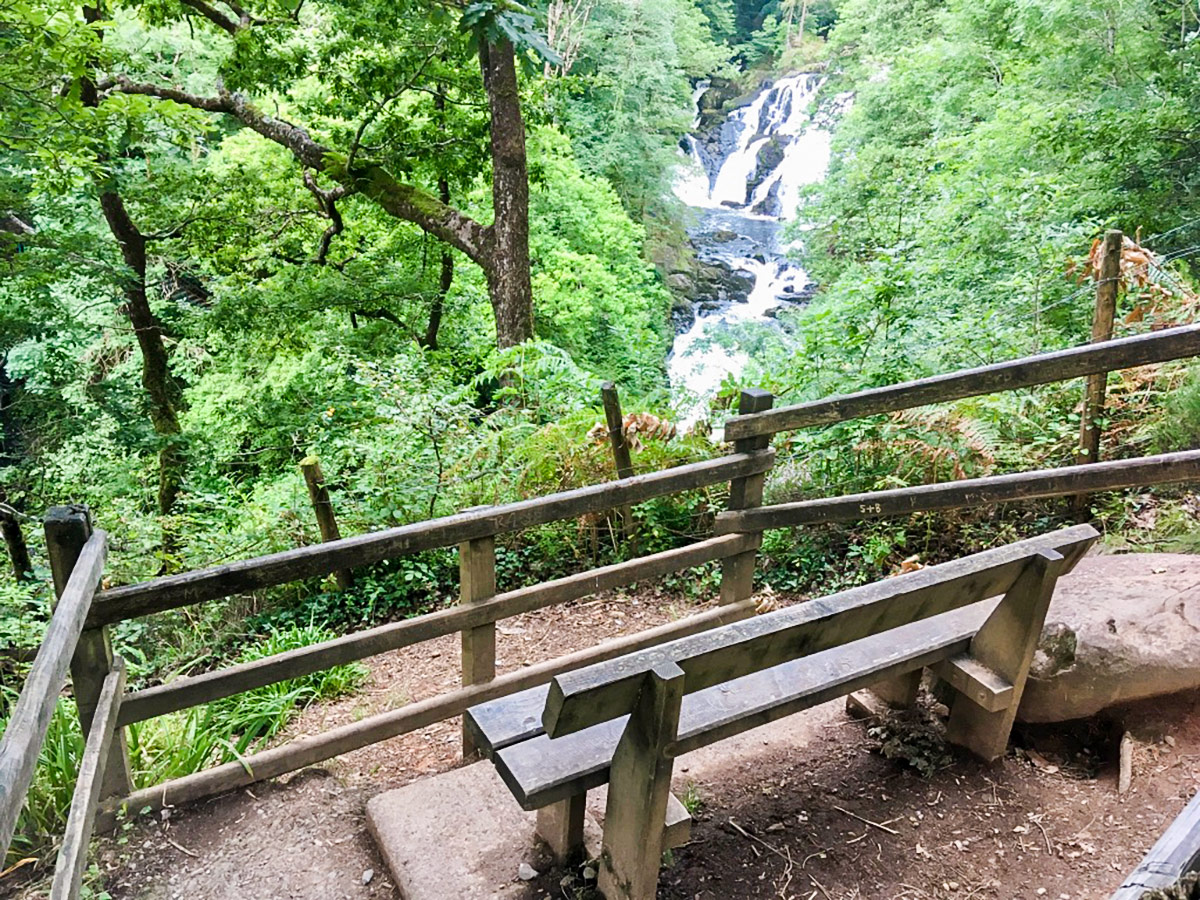 Viewpoint of Swallow Falls hike in Snowdonia National Park