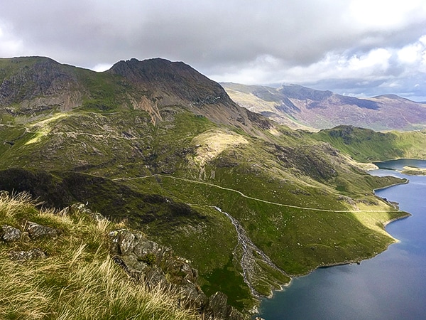 Great scenery on Snowdon via Pyg Track and Miners Track hike in Snowdonia, Wales