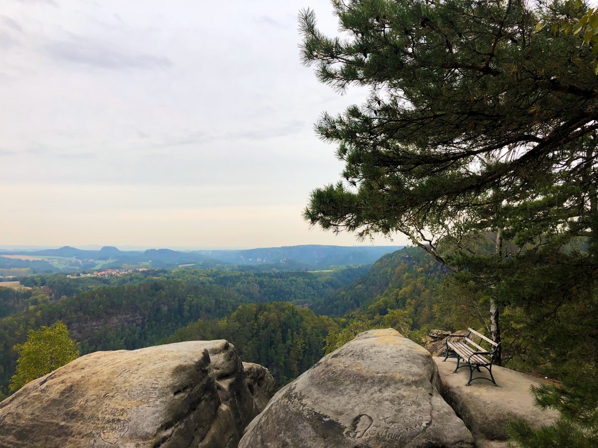 A view across the Elbe Valley on a Malerweg hike, Germany