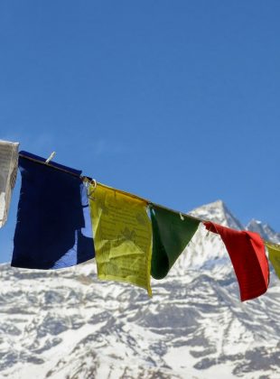 View from Namche Bazaar on Mount Everest Base Camp Trek