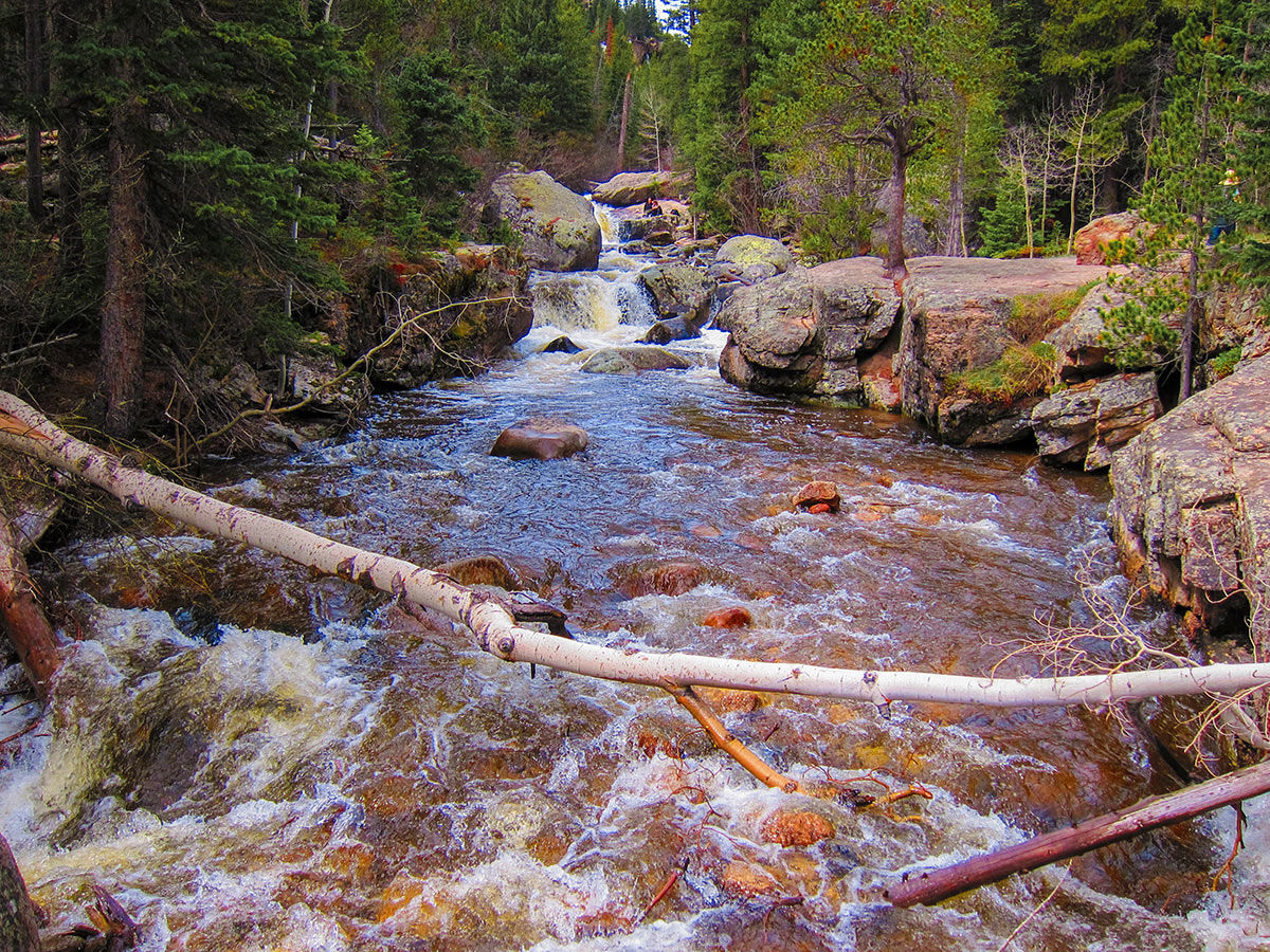 River on Bluebird Lake hike in Rocky Mountain National Park, Colorado