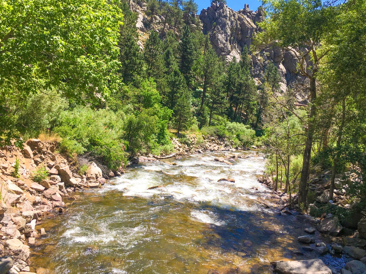 Creek on Boulder Canyon road biking route in Boulder, Colorado