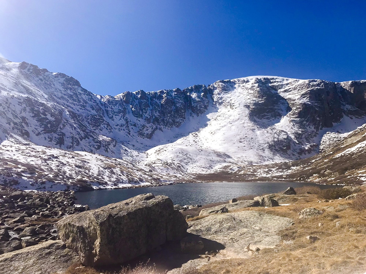 Beautiful lake on Chicago Lakes hike near Denver, Colorado