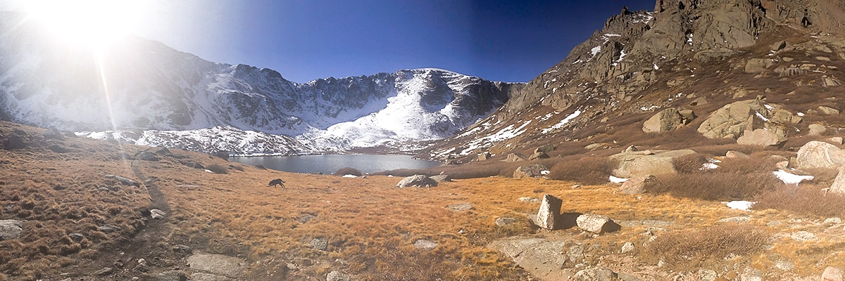 Mountain lake on Chicago Lakes hike near Denver, Colorado