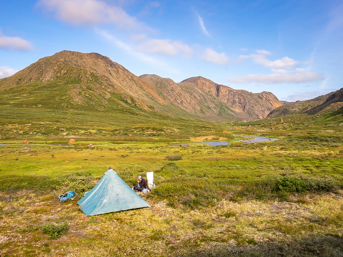 Wild camp on Arctic Circle trail in West Greenland