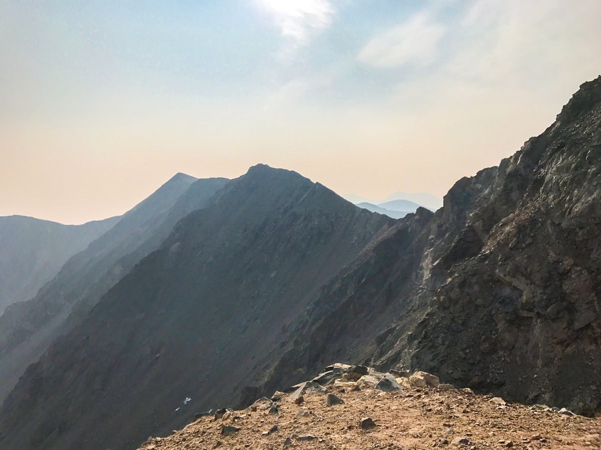 Beautiful ridge on Grays Peak and Torreys Peak hike near Denver, Colorado