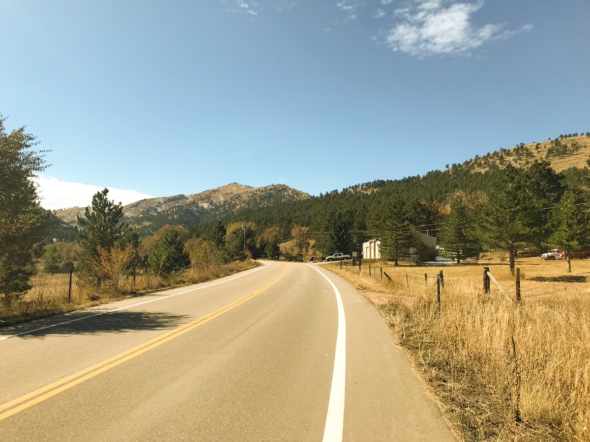 Trail of Jamestown road biking route near Boulder, Colorado