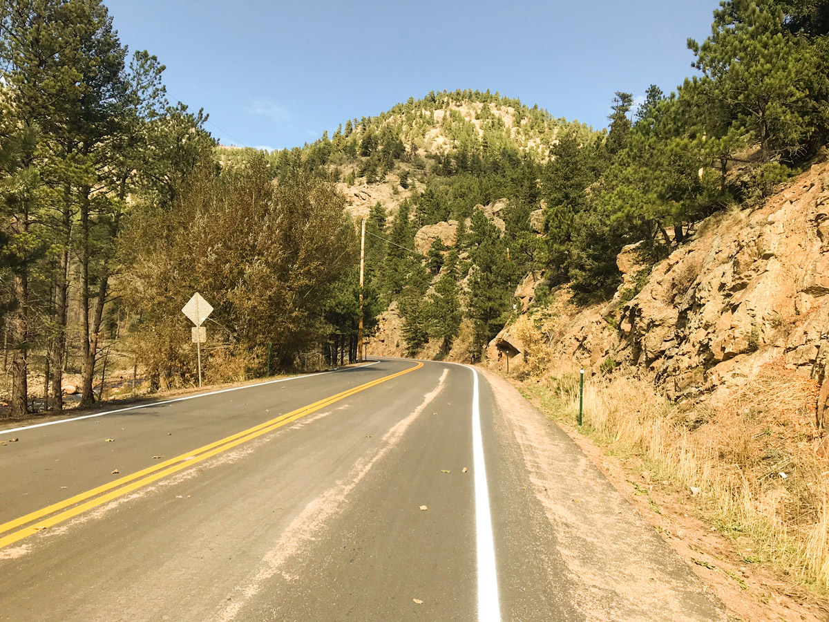 Hills along Jamestown road biking route near Boulder, Colorado