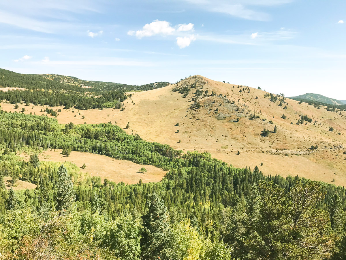 Views from Peak to Peak Highway road biking route in Boulder, Colorado
