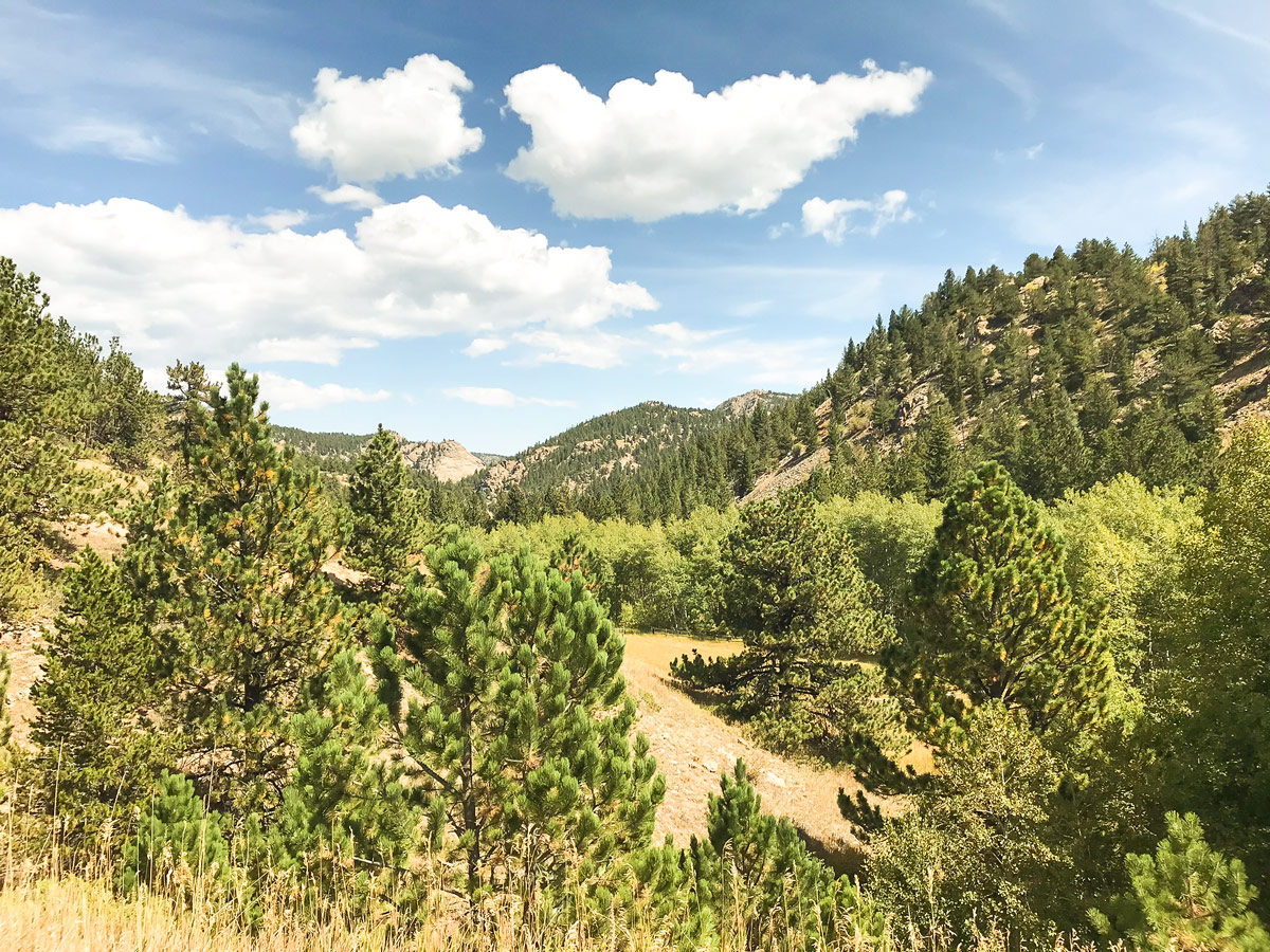 Valley on Peak to Peak Highway road biking route in Boulder, Colorado