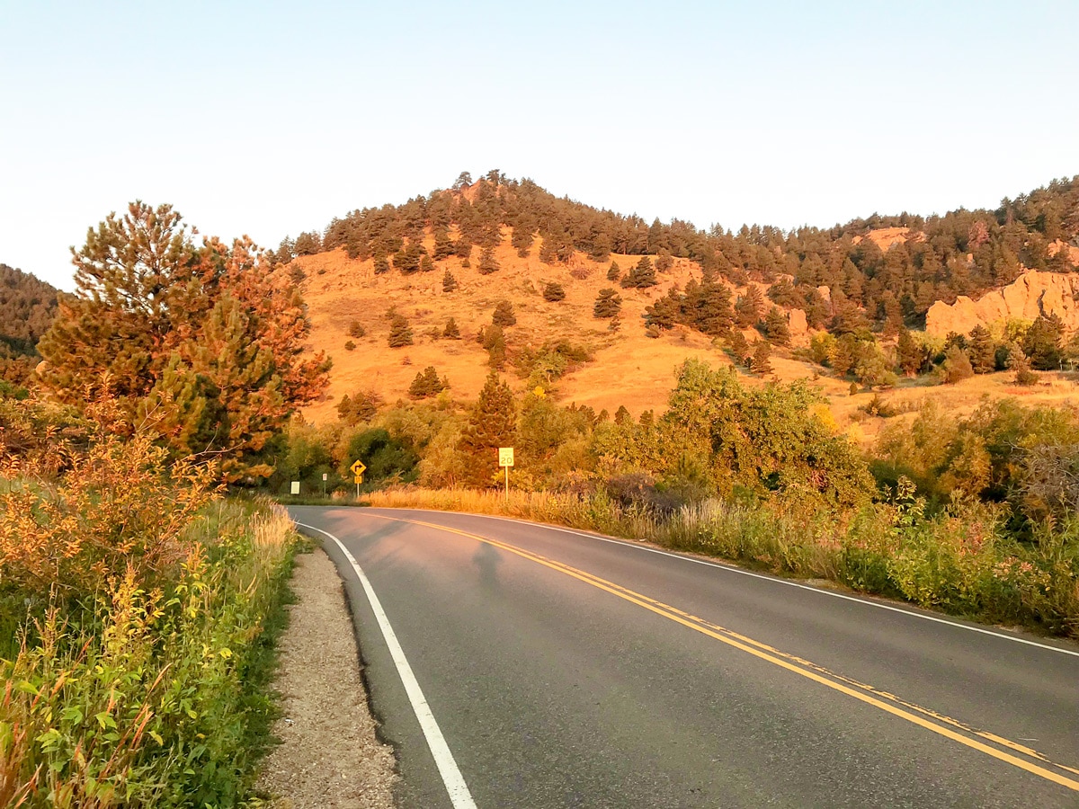 Trail of Flagstaff Mountain road biking route near Boulder, Colorado