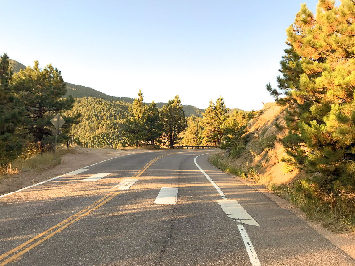 Great views on Flagstaff Mountain road biking route near Boulder, Colorado