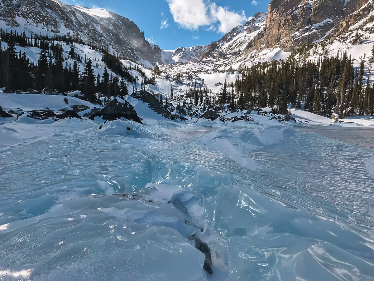 Great views on Lake Haiyaha hike in Rocky Mountain National Park, Colorado