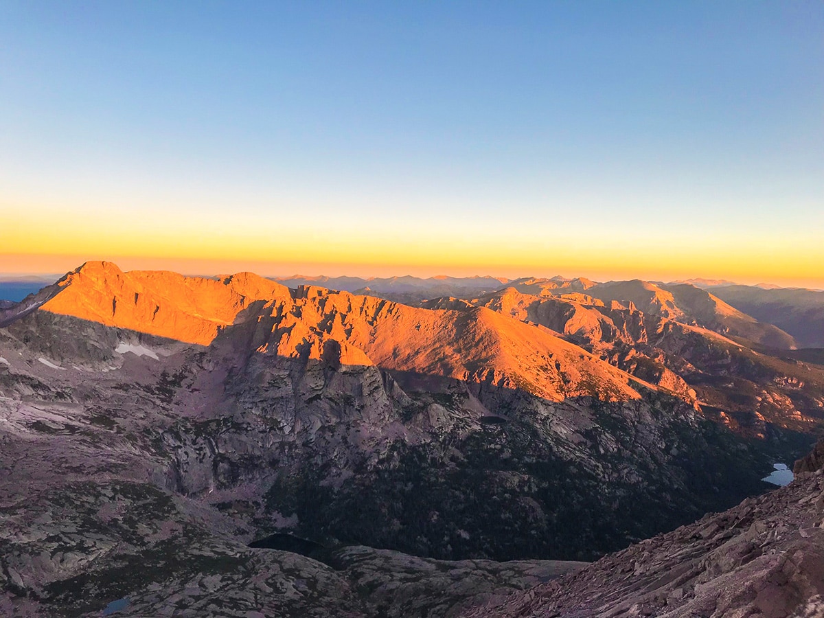 Longs Peak scramble in Rocky Mountain National Park has beautiful panoramic views