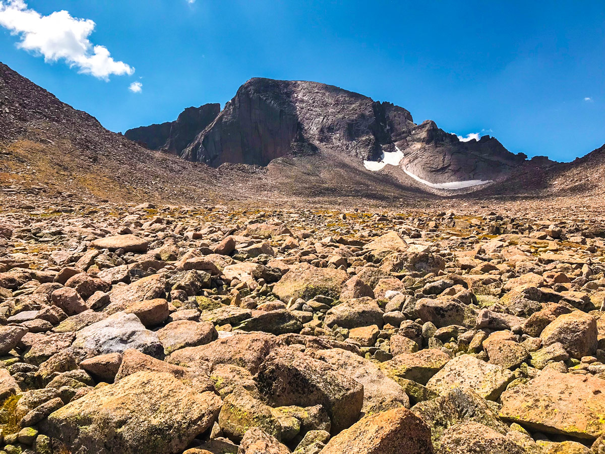 Plateau on Longs Peak scramble in Rocky Mountain National Park, Colorado