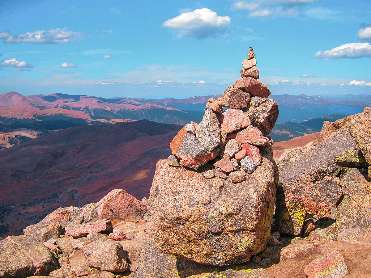 Cairn on Mount Bierstadt hike in Denver, Colorado