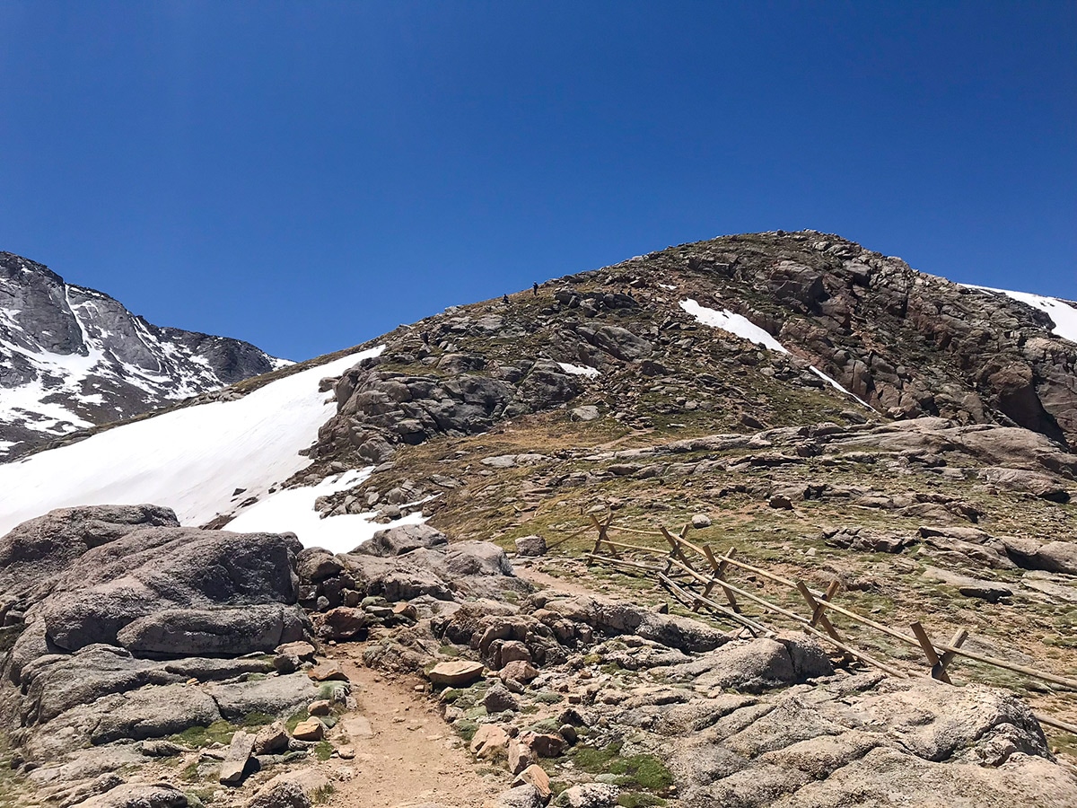 Path to the summit on Mount Evans hike in Denver, Colorado