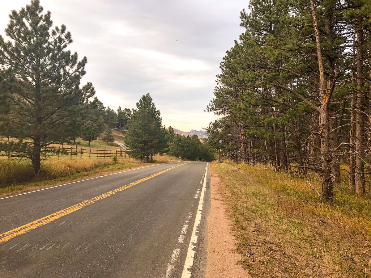 Cycling on Olde Stage Road road biking route in Boulder, Colorado