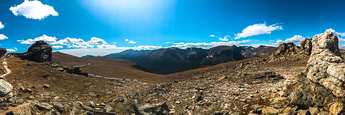 Great views on Trail Ridge Road hike in Rocky Mountain National Park, Colorado