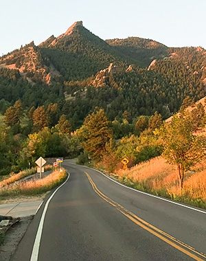 Flagstaff Mountain road biking route near Boulder, Colorado