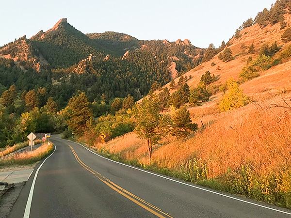 Scenery on Flagstaff Mountain road biking route near Boulder, Colorado