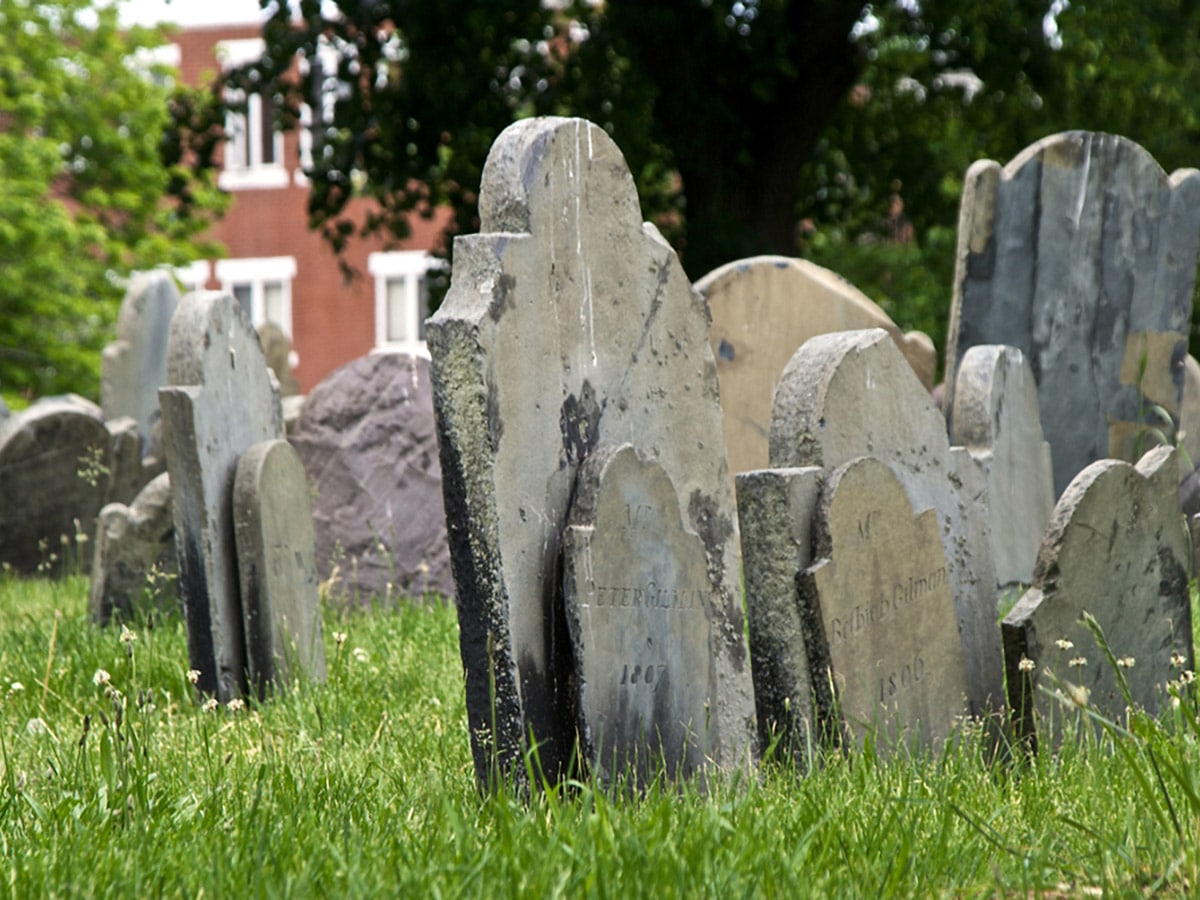 Copps Hill burial ground on Freedom Trail walking tour in Boston