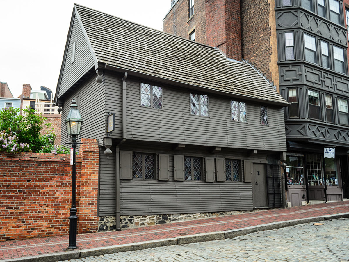 Paul Revere House on Freedom Trail city walk in Boston, Massachusetts
