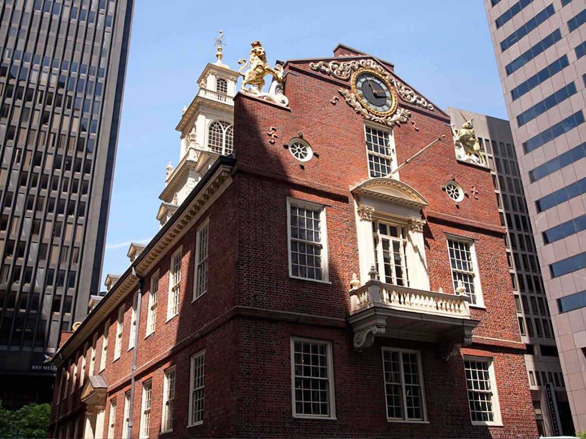 Old South Meeting House on Freedom Trail city walk in Boston, Massachusetts