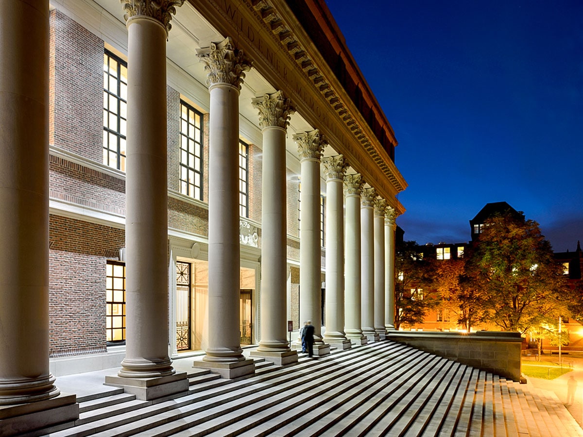 Widener library on Harvard to MIT walking tour in Boston