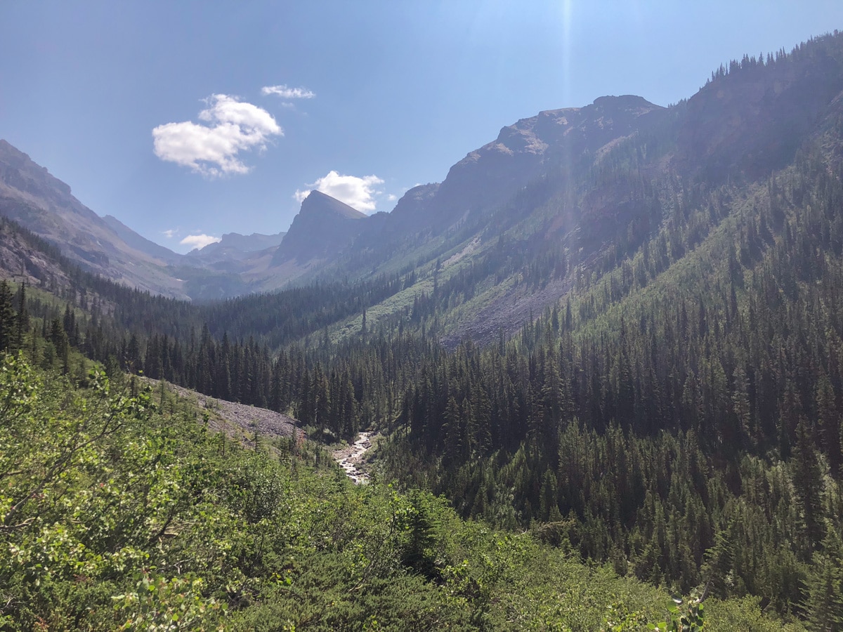 Valley views on Ball Pass hike in Kootenay National Park, British Columbia