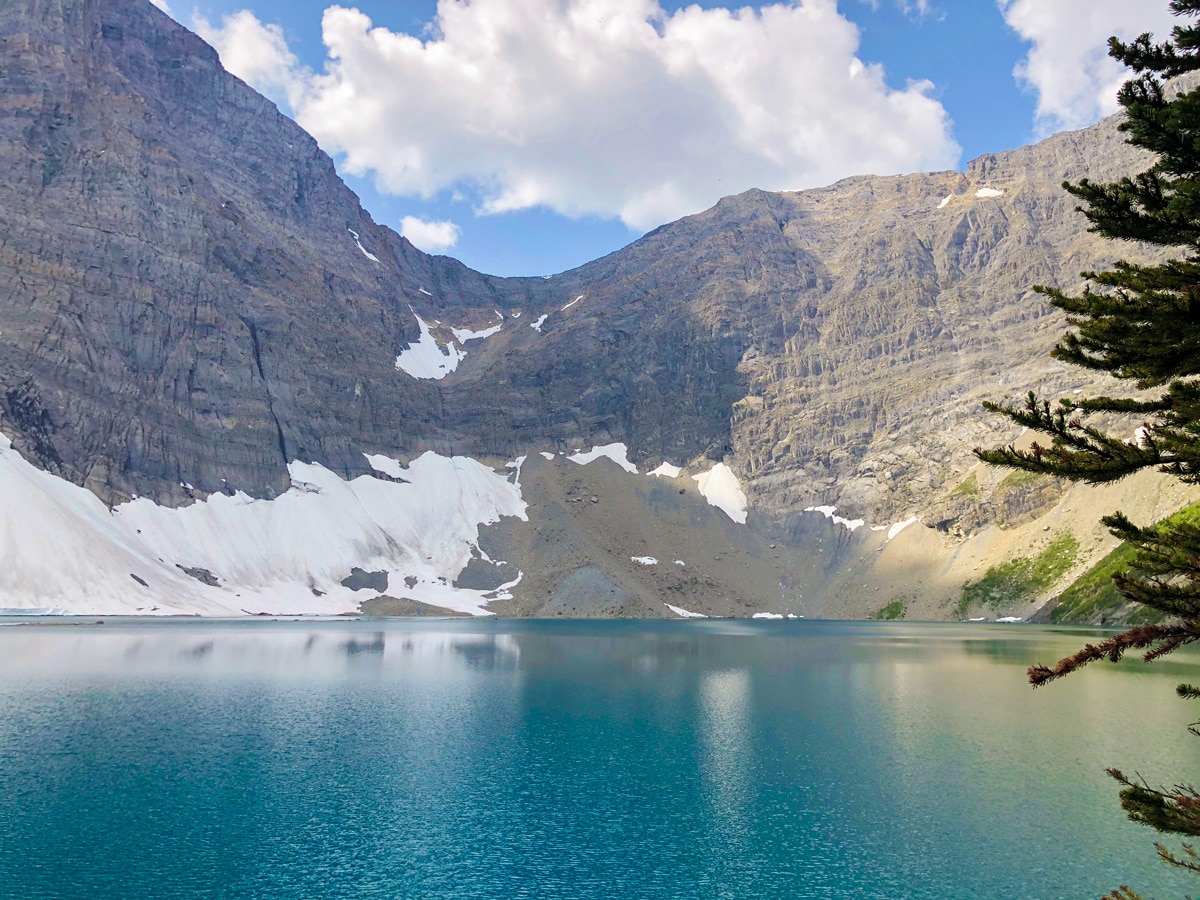 Arriving at the lake on Floe Lake hike in Kootenay National Park