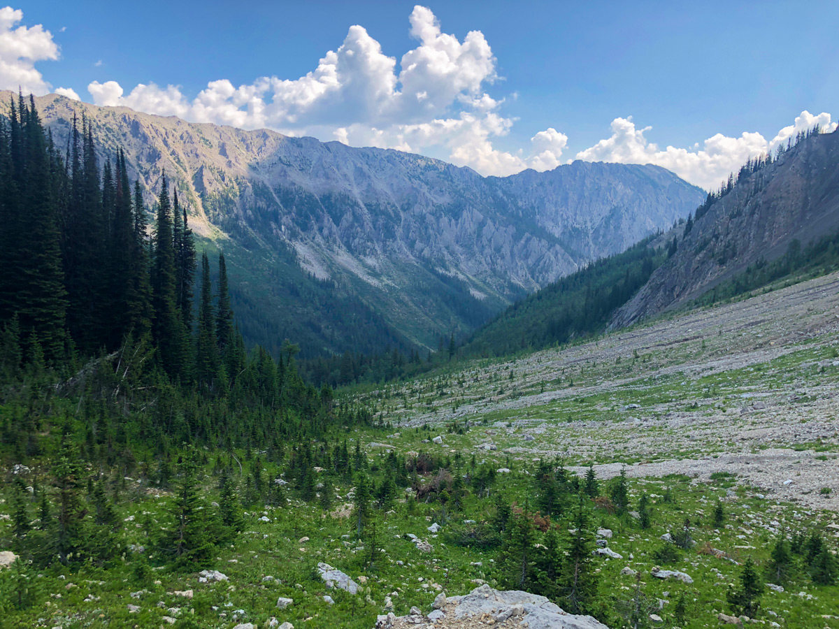 Views upon Kindersley-Sinclair Loop hike in Kootenay National Park