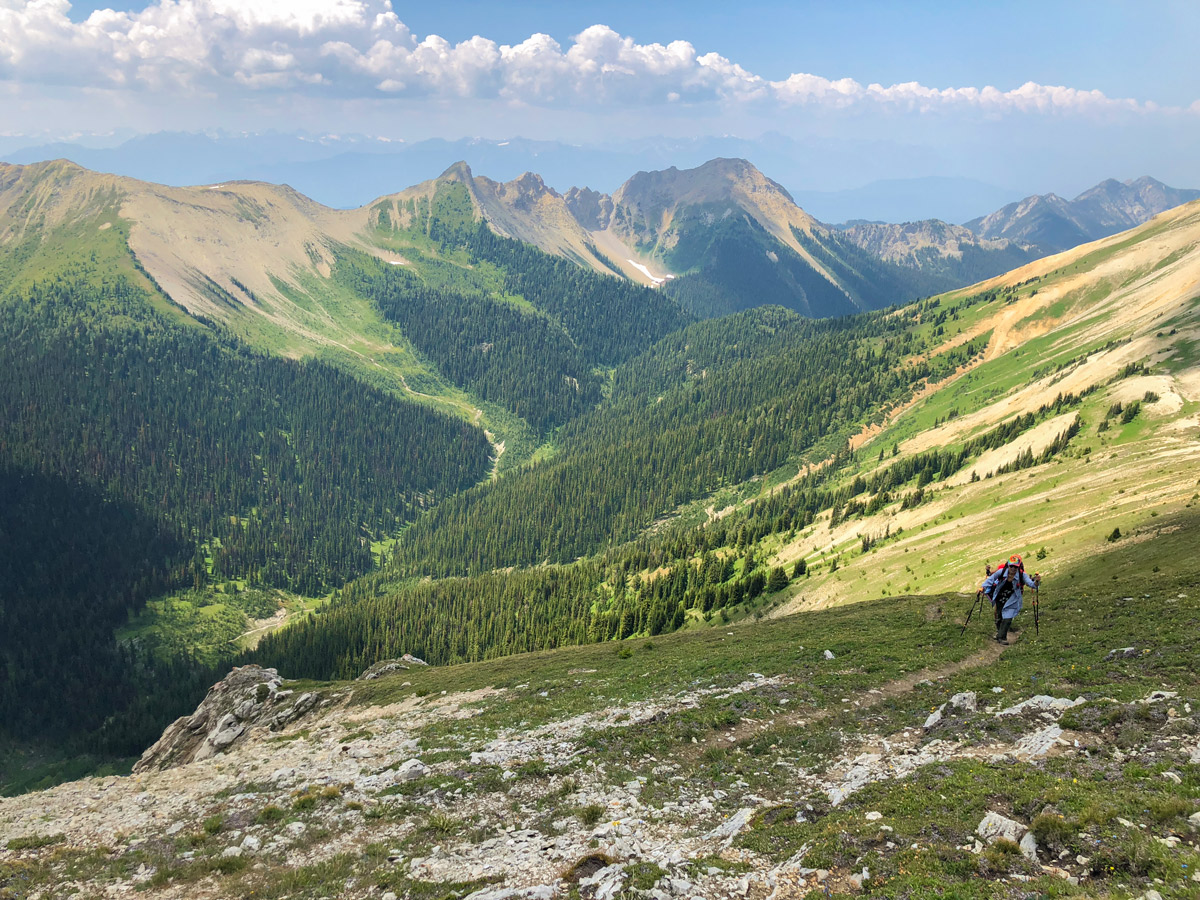 Kindersley-Sinclair Loop hike in Kootenay National Park has beautiful views from the pass