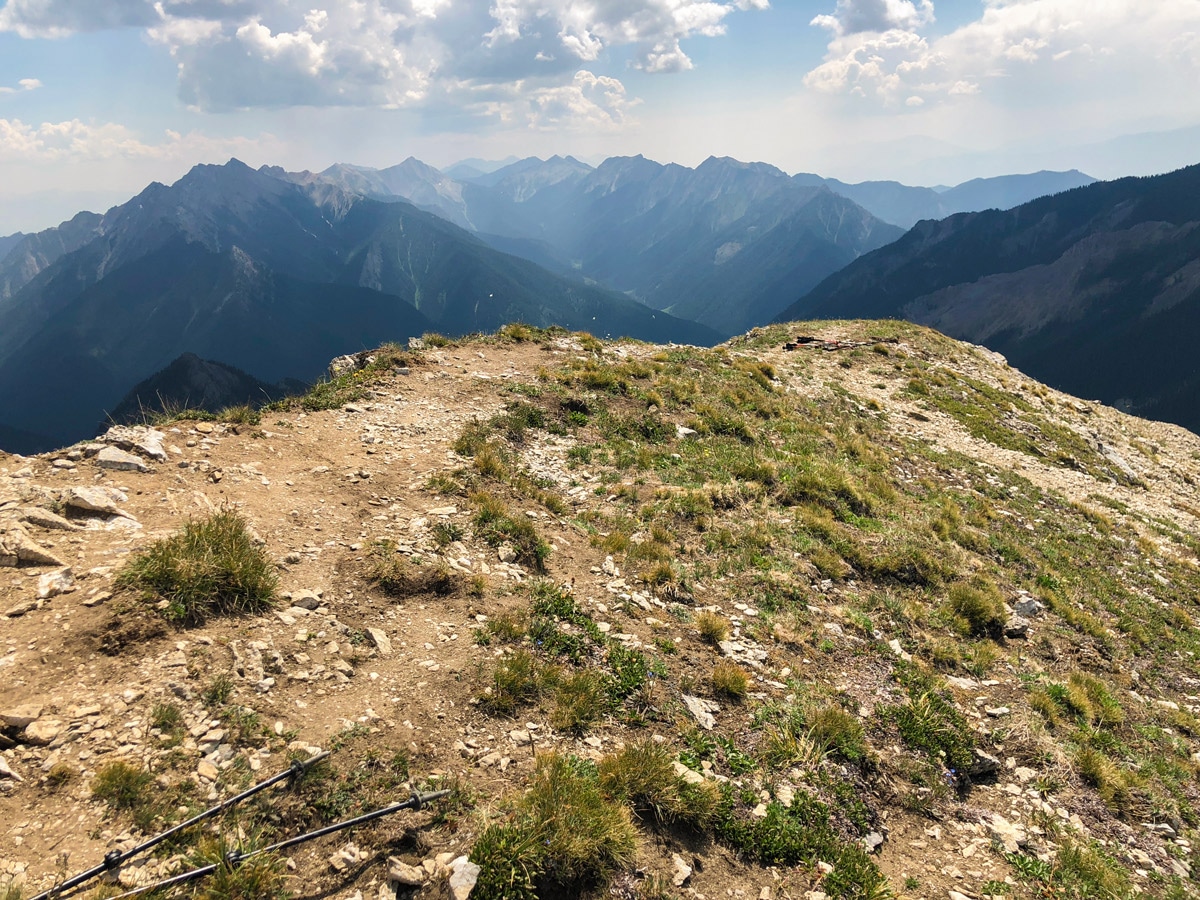 View from the summit on Kindersley-Sinclair Loop hike in Kootenay National Park