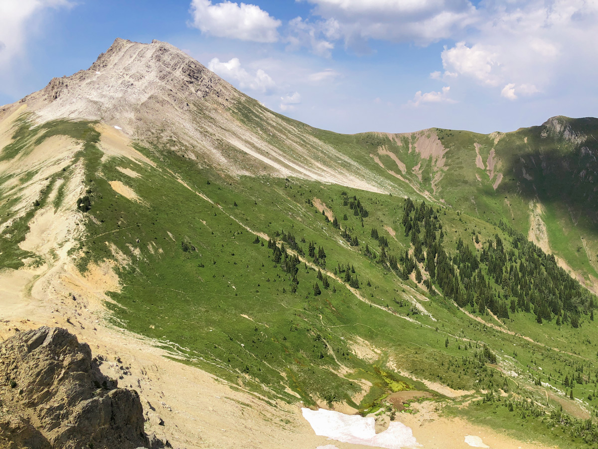 View of trail on Kindersley-Sinclair Loop hike in Kootenay National Park, the Canadian Rockies