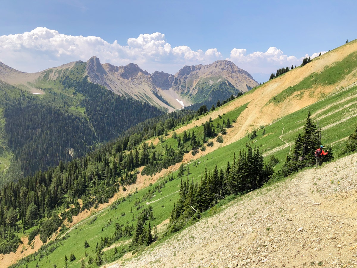 Descending views on Kindersley-Sinclair Loop hike in Kootenay National Park, the Canadian Rockies