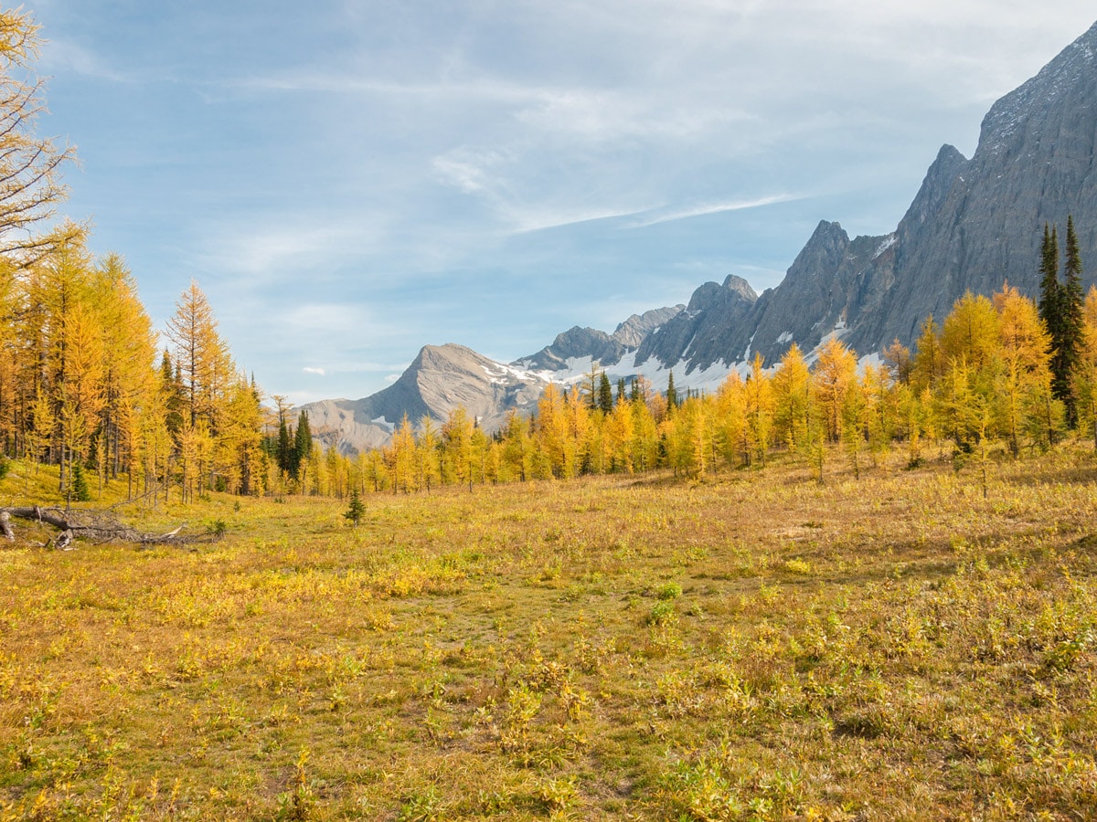 Stunning colours on Floe Lake and Numa Pass backpacking trail in Kootenays National Park