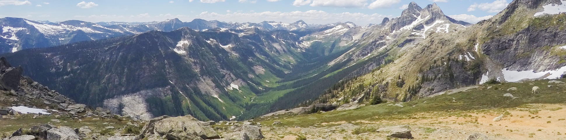 Panoramic view from a beautiful hike in West Kootenays, BC