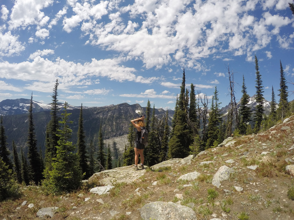 Beautiful mountain views from Gimli Ridge hike in West Kootenays, the Canadian Rockies